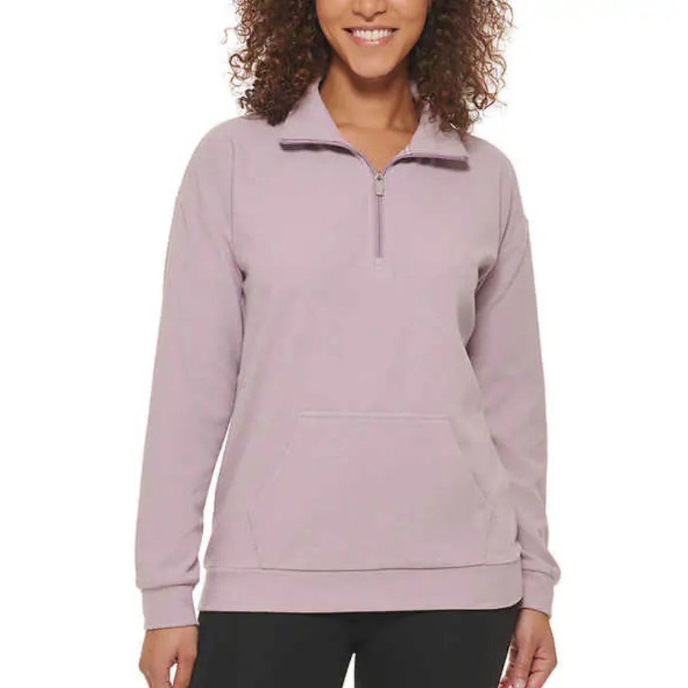 NWT Marc New York Women's Ribbed Quarter Zip Kangaroo Pocket Size XL $60 GG359